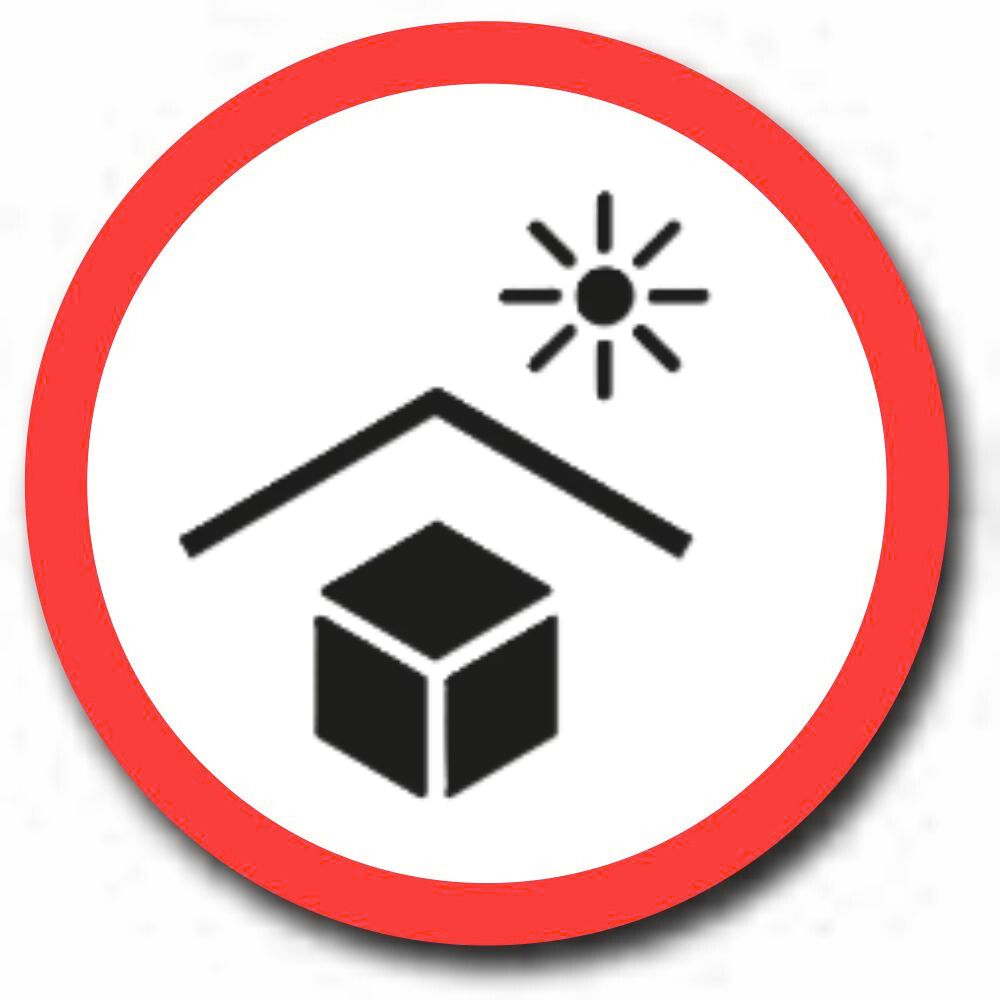 Keep away from direct heat & sunlight icon